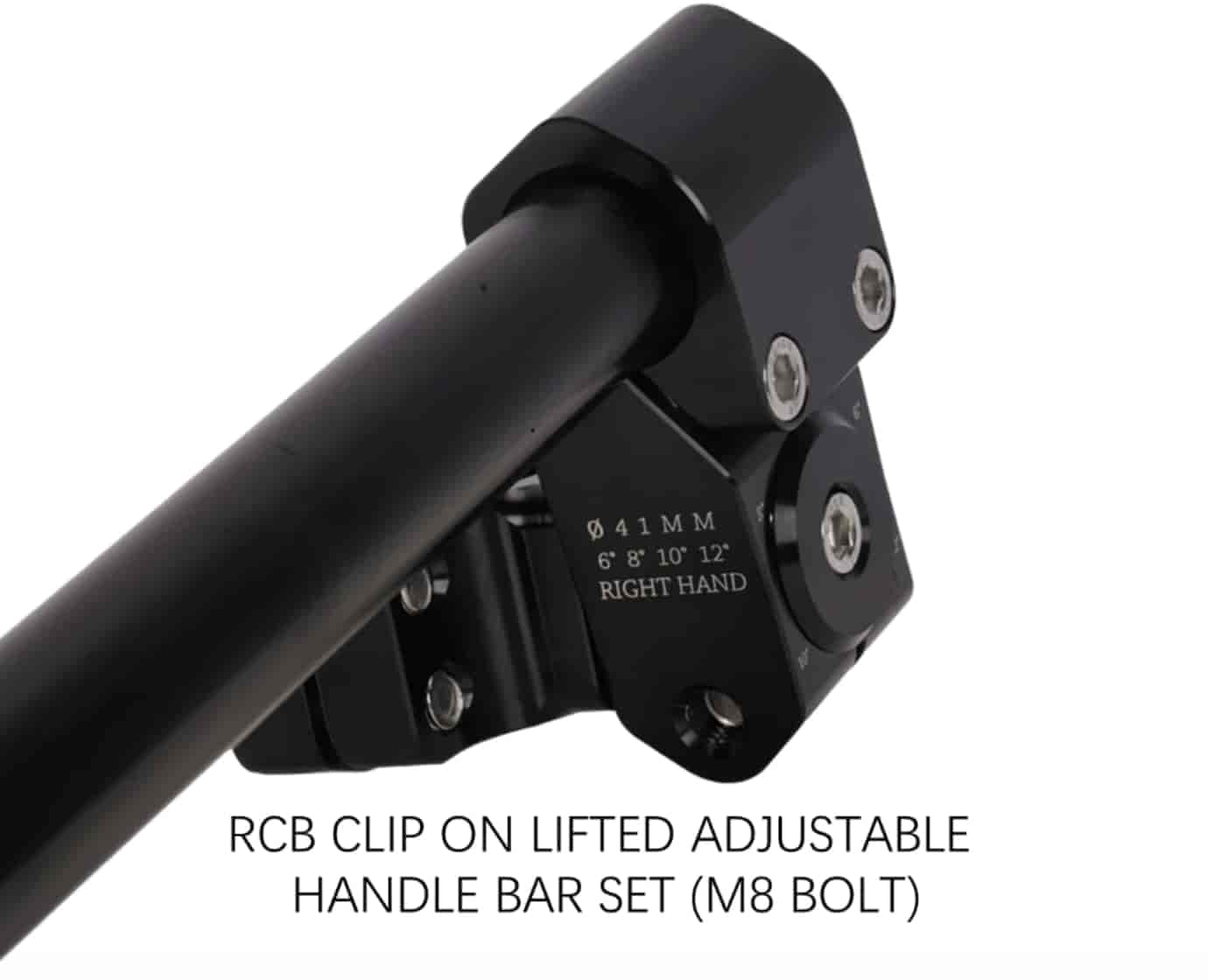 RCB Clip On Lifted Adjustable Handle Bar Set Black (M8-bolt) - 47MM 01HB018B