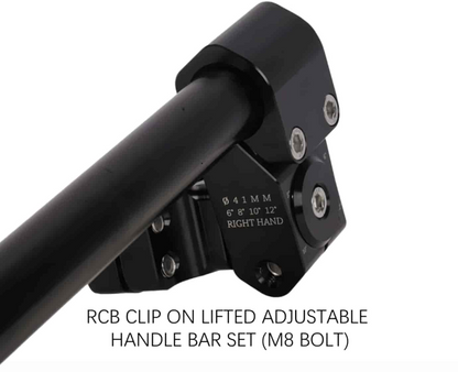 RCB Clip On Lifted Adjustable Handle Bar Set Black (M8-bolt) - 47MM 01HB018B