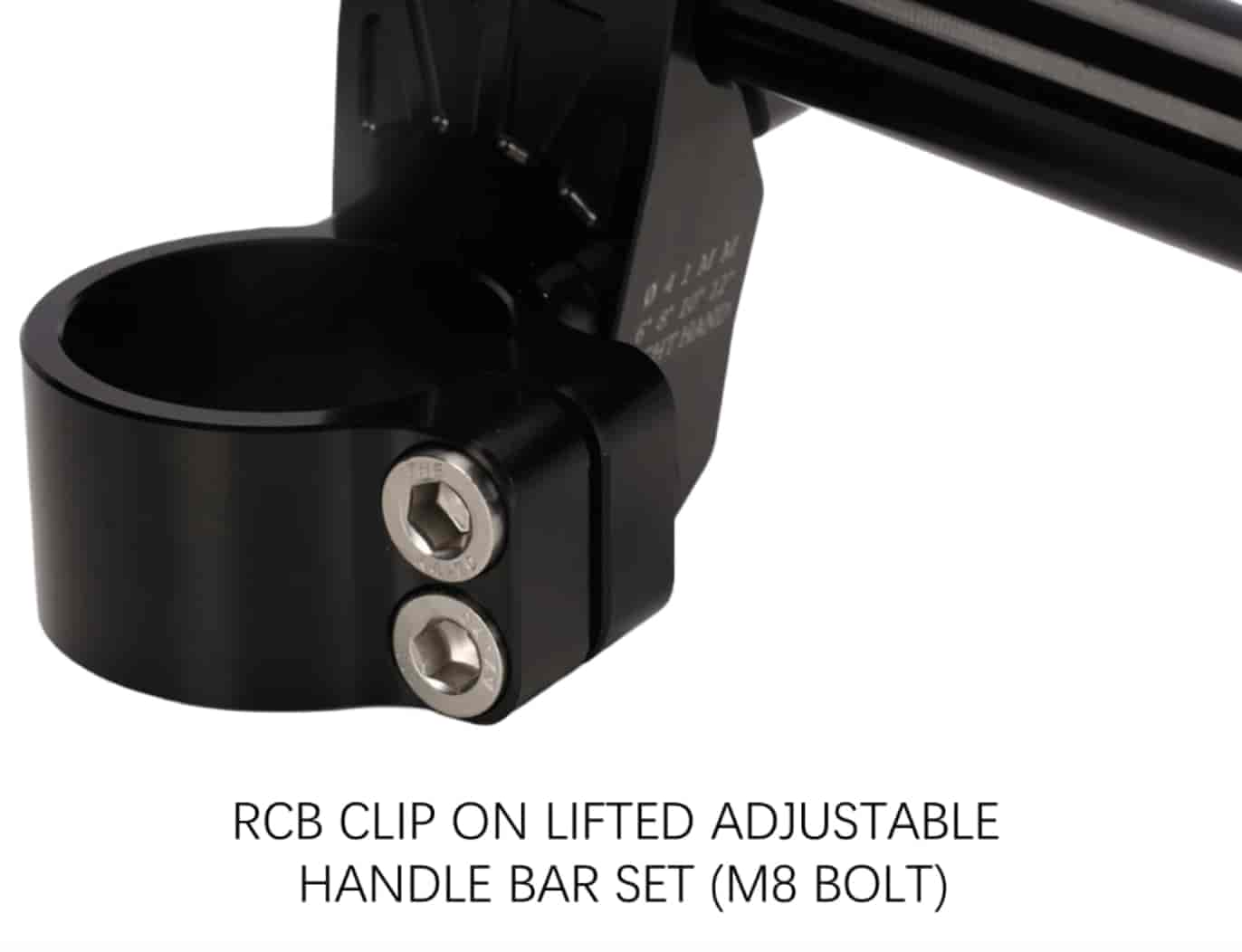 RCB Clip On Lifted Adjustable Handle Bar Set Black (M8-bolt) - 47MM 01HB018B