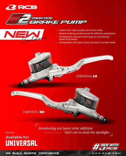 RCB E2 Series Master Brake Pump RH 14mm Silver - 01BP001S