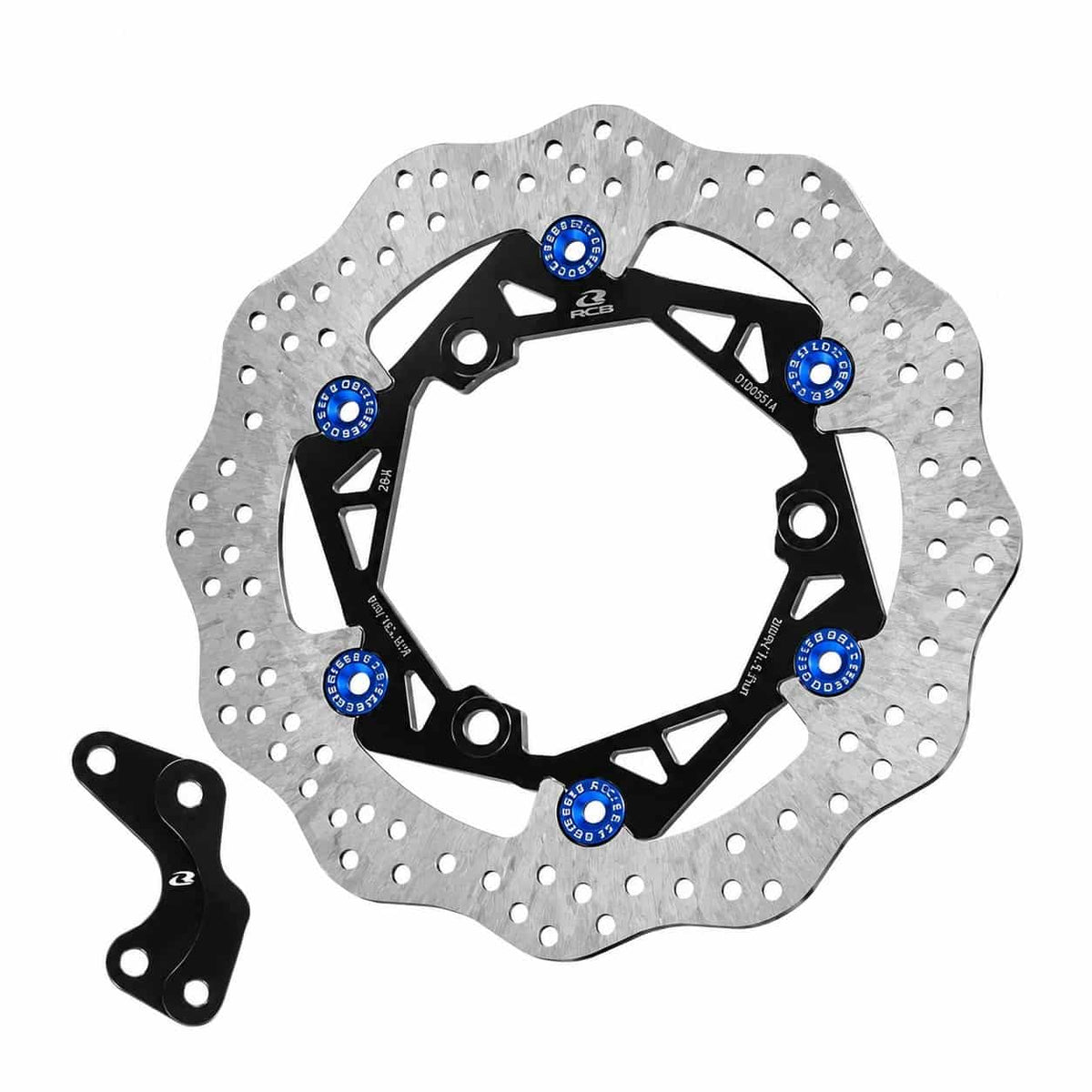 RCB E3+ 260mm Steel Floating Brake Disc for Yamaha AEROX with Bracket 01D0551 (BLUE)