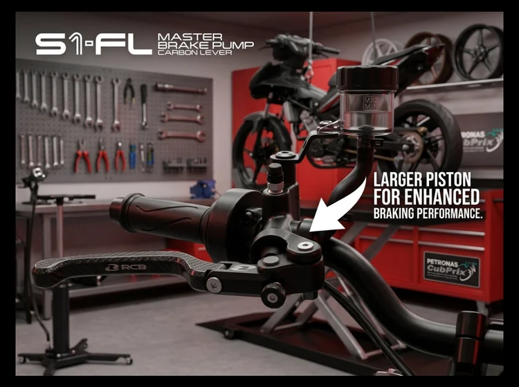 RCB S1-FL Master Brake Pump Carbon Lever 17mm RH Black - 01BP081B