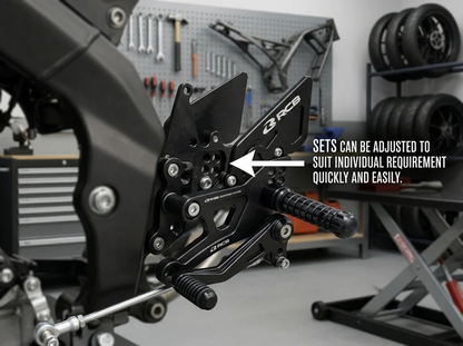 RCB S2-V2 Single Footrest Set for Yamaha R15 V3 / V4 / R15M - Silver - 01FR040S
