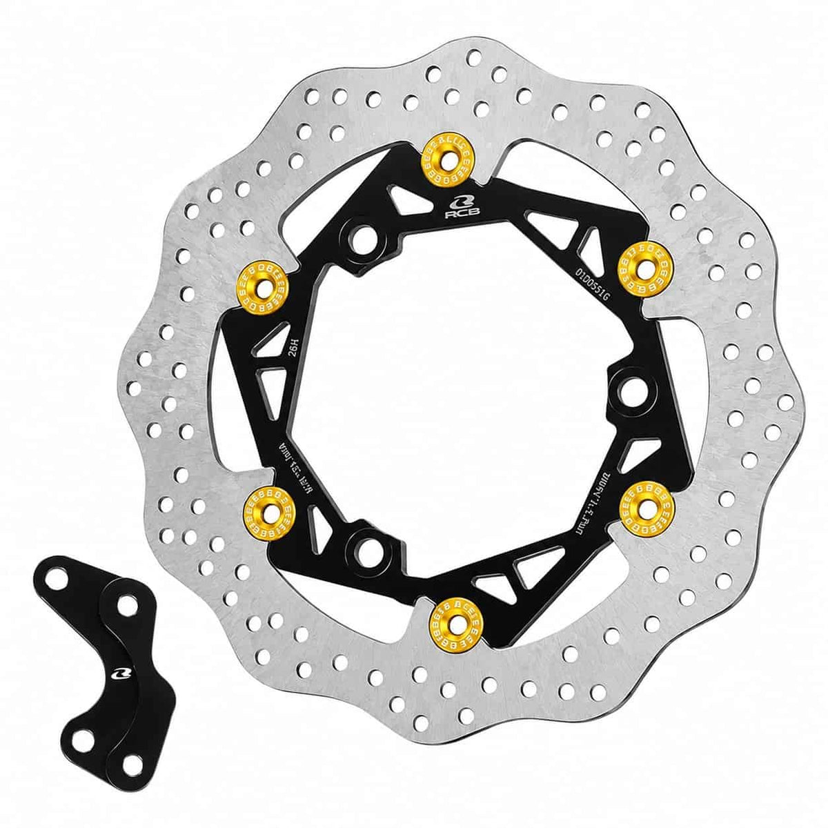 RCB E3+ 260mm Steel Floating Brake Disc for Yamaha AEROX with Bracket 01D0551 (GOLDEN)