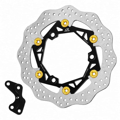 RCB E3+ 260mm Steel Floating Brake Disc for Yamaha AEROX with Bracket 01D0551 (GOLDEN)