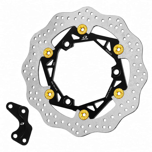 RCB E3+ 260mm Steel Floating Brake Disc for Yamaha AEROX with Bracket 01D0551 (GOLDEN)