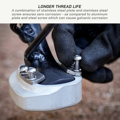 Viaterra Sidestand Shoe For Royal Enfield Bear 650 (Silver)