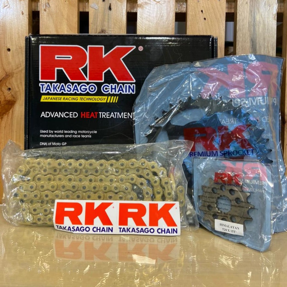 Bajaj Dominar 400 RK Brass Chain &amp; Sprocket Kit (120 L / 14T /45T) [Pre-Order] - Riders Junction