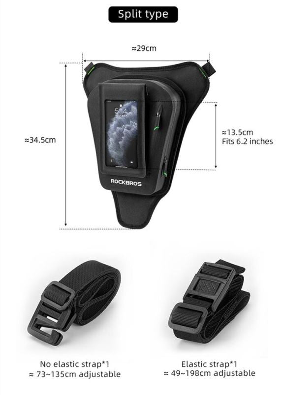 ROCKBROS Motorbike Motorcycle Tank Bag Magnetic Oil Fuel Pack Touch Screen Phone Pocket (30120005001)-Black