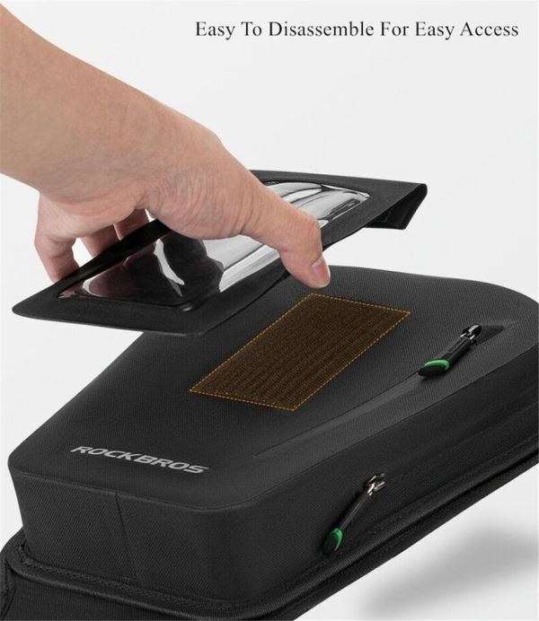 ROCKBROS Motorbike Motorcycle Tank Bag Magnetic Oil Fuel Pack Touch Screen Phone Pocket (30120005001)-Black