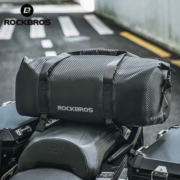ROCKBROS Motorcycle Rear Tail Bag Saddle Bag Luggage Storage Pannier Waterproof 40L (30140072001)-Black