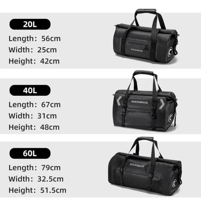 ROCKBROS Motorcycle Rear Tail Bag Saddle Bag Luggage Storage Pannier Waterproof 30L (30140071001)-Black