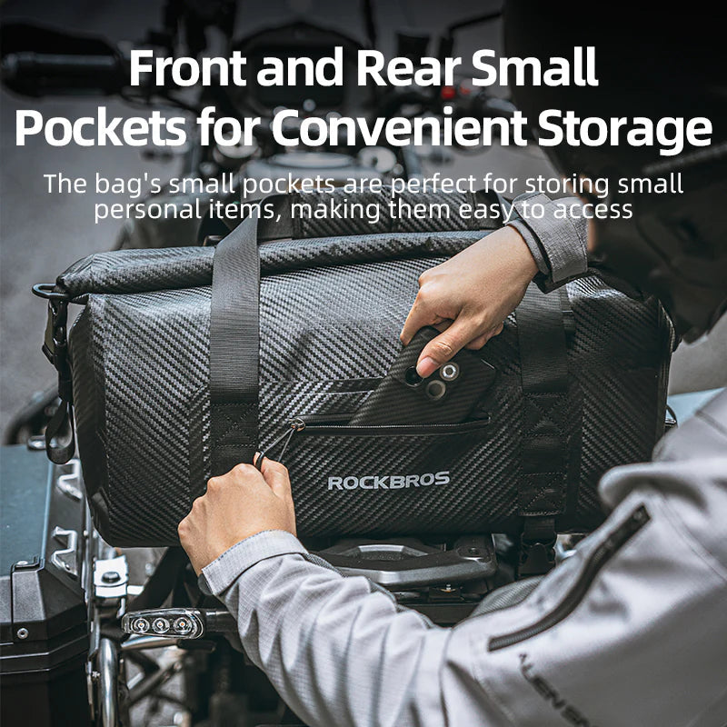 ROCKBROS Motorcycle Rear Tail Bag Saddle Bag Luggage Storage Pannier Waterproof 60L (30140074001)-Black