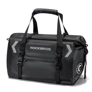 ROCKBROS Motorcycle Rear Tail Bag Saddle Bag Luggage Storage Pannier Waterproof 30L (30140072001)-Black