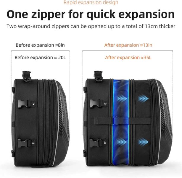 ROCKBROS Motorcycle Tail Bag Maximum Capacity 35L (30140026001)-Black