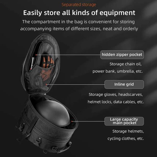 ROCKBROS Motorcycle Tail Bag Maximum Capacity 35L (30140026001)-Black