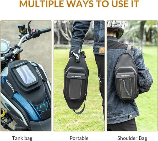 ROCKBROS Motorcycle Waterproof Bag Bike Tank Bag Motorcycle Motorbike Fuel Tank Bags (30120006001)-Black