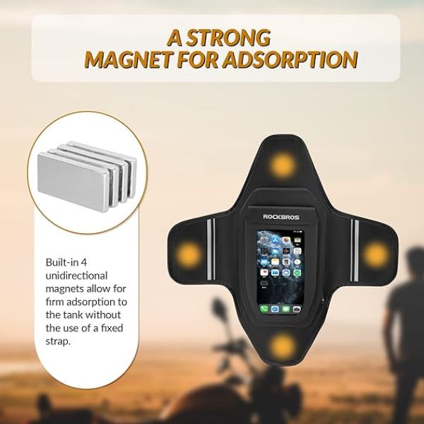 ROCKBROS Motorcycle Waterproof Bag Bike Tank Bag Motorcycle Motorbike Fuel Tank Bags (30120006001)-Black