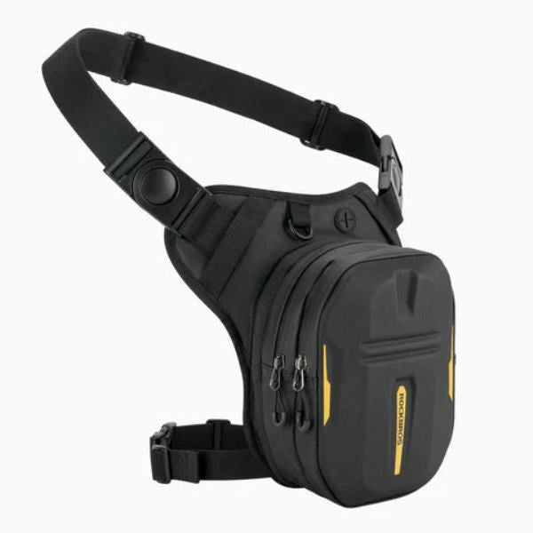 ROCKBROS Motorcycle rider leg bag hard shell Fanny pack motorcycle cross bag men's chest bag motorcycle travel equipment (30990019001)-Black