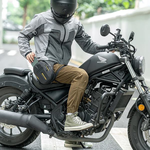 ROCKBROS Motorcycle rider leg bag hard shell Fanny pack motorcycle cross bag men's chest bag motorcycle travel equipment (30990019001)-Black