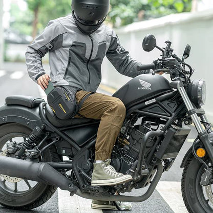 ROCKBROS Motorcycle rider leg bag hard shell Fanny pack motorcycle cross bag men's chest bag motorcycle travel equipment (30990019001)-Black