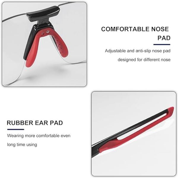 ROCKBROS Outdoor Sports Polarized Sunglasses Bike Sports Photochromic Glasses with Transparent Lens (10125)-Black Red