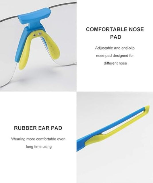 ROCKBROS Outdoor Sports Polarized Sunglasses Bike Sports Photochromic Glasses with Transparent Lens (10127)-Blue Green