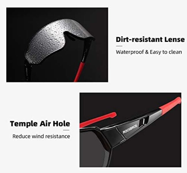 ROCKBROS Photochromic Sunglasses Reduce Wind Resistance (10161)-Black