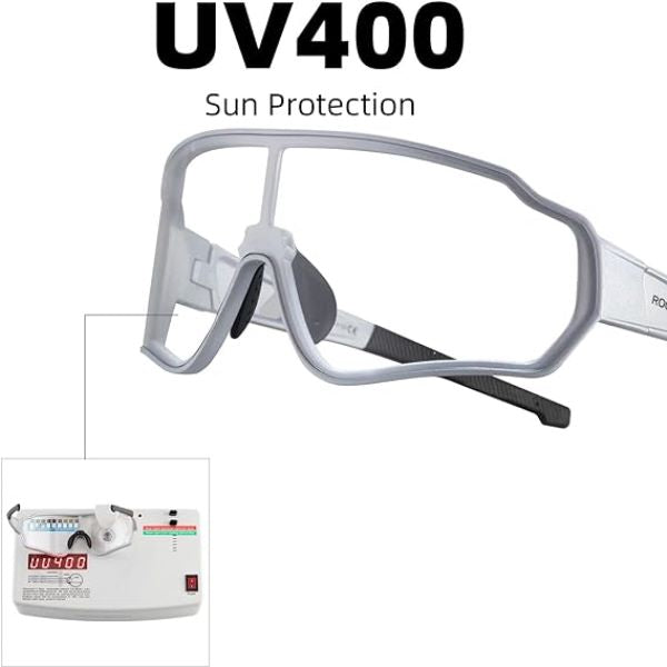 ROCKBROS Photochromic Sunglasses Reduce Wind Resistance (10168)-White