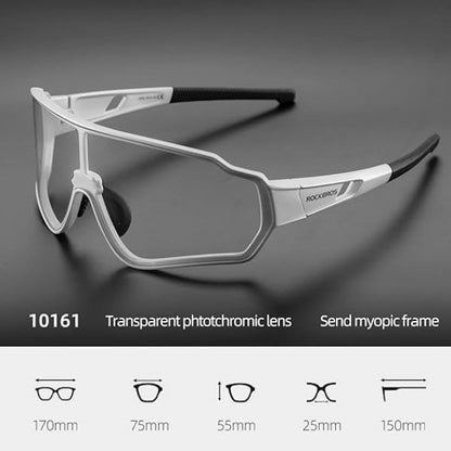 ROCKBROS Photochromic Sunglasses Reduce Wind Resistance (10168)-White