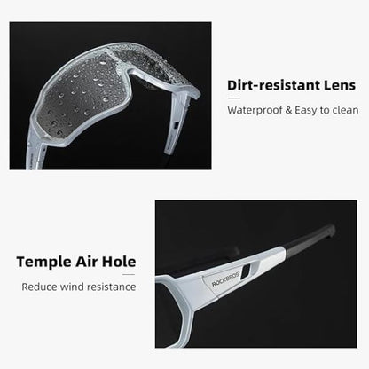 ROCKBROS Photochromic Sunglasses Reduce Wind Resistance (10168)-White