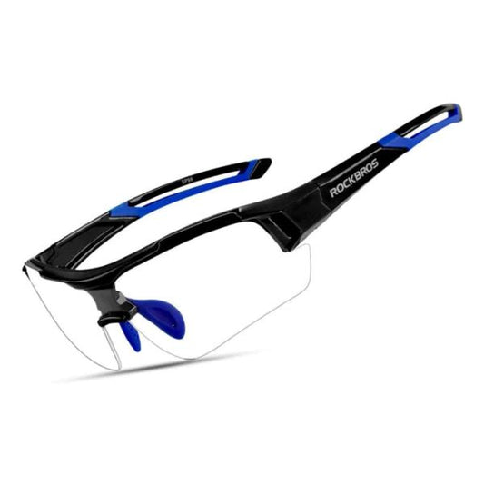 ROCKBROS Photochromic Sunglasses Rubber Frame+Polycarbonate Lens (10111)-Black Blue