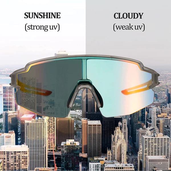 ROCKBROS Photochromic Sunglasses Stylish &amp; Durable &amp; Multi-Purpose (10179)-Transparent