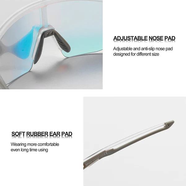 ROCKBROS Photochromic Sunglasses Stylish &amp; Durable &amp; Multi-Purpose (10179)-Transparent