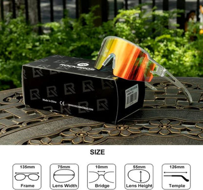 ROCKBROS Photochromic Sunglasses Stylish &amp; Durable &amp; Multi-Purpose (10179)-Transparent