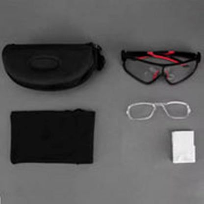 ROCKBROS Photochromic Sunglasses Thicken PC Lenses With UV400 Protection Coating (10135)-Black Red