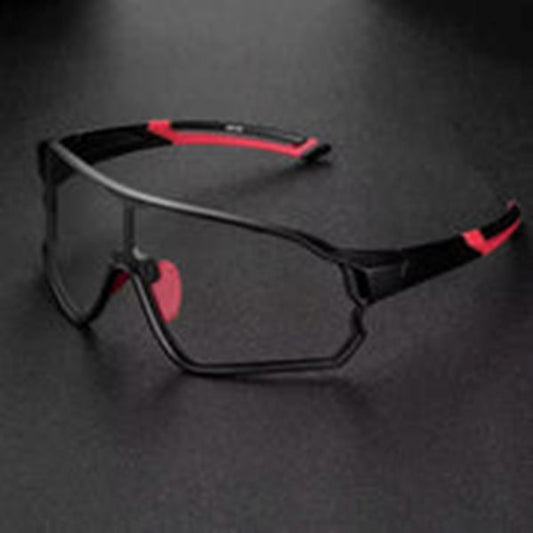 ROCKBROS Photochromic Sunglasses Thicken PC Lenses With UV400 Protection Coating (10135)-Black Red