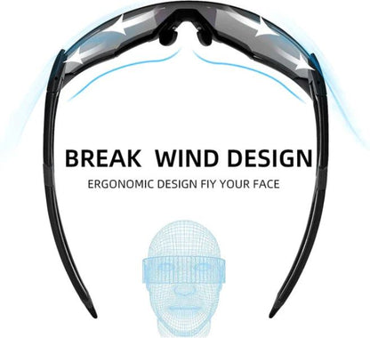 ROCKBROS Photochromic Sunglasses Thicken PC Lenses With UV400 Protection Coating (10139)-Matte Black