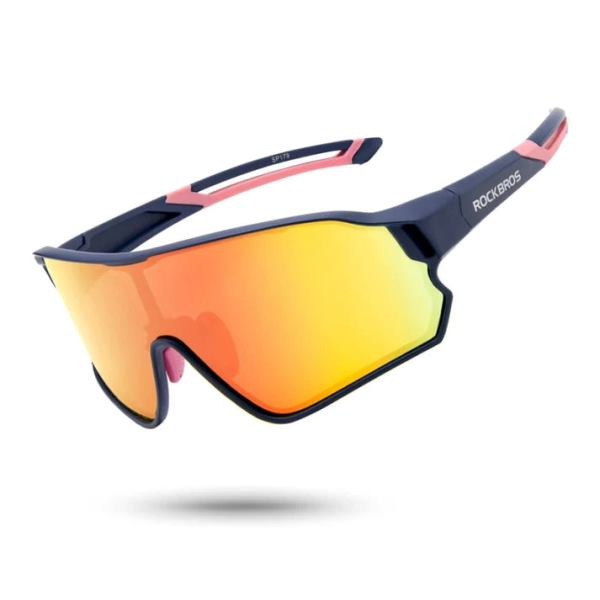 ROCKBROS Polarised Full Lens Sunglasses For Outdoor Sports UV400 (10134PL)-Blue Pink
