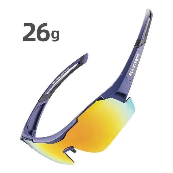 ROCKBROS Polarized Glasses Sports Sunglasses Outdoor Colorful PC frame lentes de ciclismo sports Eyewear (10118)-Navy Blue