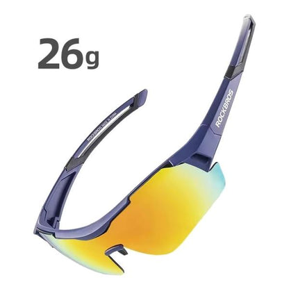 ROCKBROS Polarized Glasses Sports Sunglasses Outdoor Colorful PC frame lentes de ciclismo sports Eyewear (10118)-Navy Blue