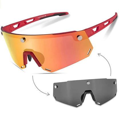 ROCKBROS Polarized Glasses Two Lens for Replace (SP213RB)-Red