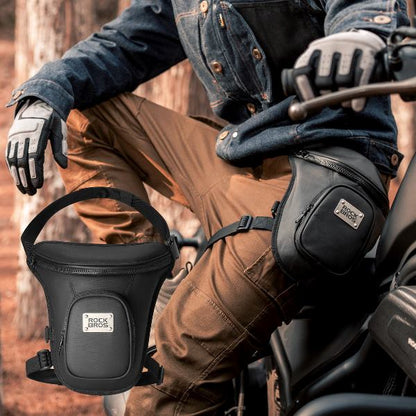 ROCKBROS Waist belt bag man women motorcycle Portable two-layer design leg bag for Motorcycle drop leg waist bag (30170011001)-Black
