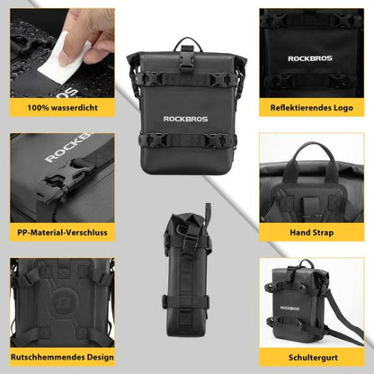 ROCKBROS motorcycle side bag waterproof luggage rack bag 5L Black (Single Unit) (30140035001)-Black