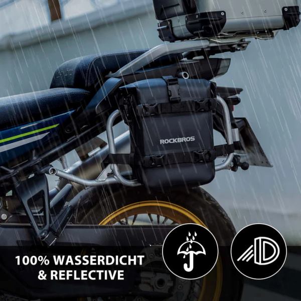 ROCKBROS motorcycle side bag waterproof luggage rack bag 5L Black (Single Unit) (30140035001)-Black