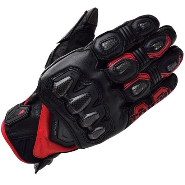 RS Taichi High Protection Leather Gloves - Red