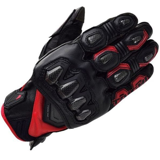 RS Taichi High Protection Leather Gloves - Red