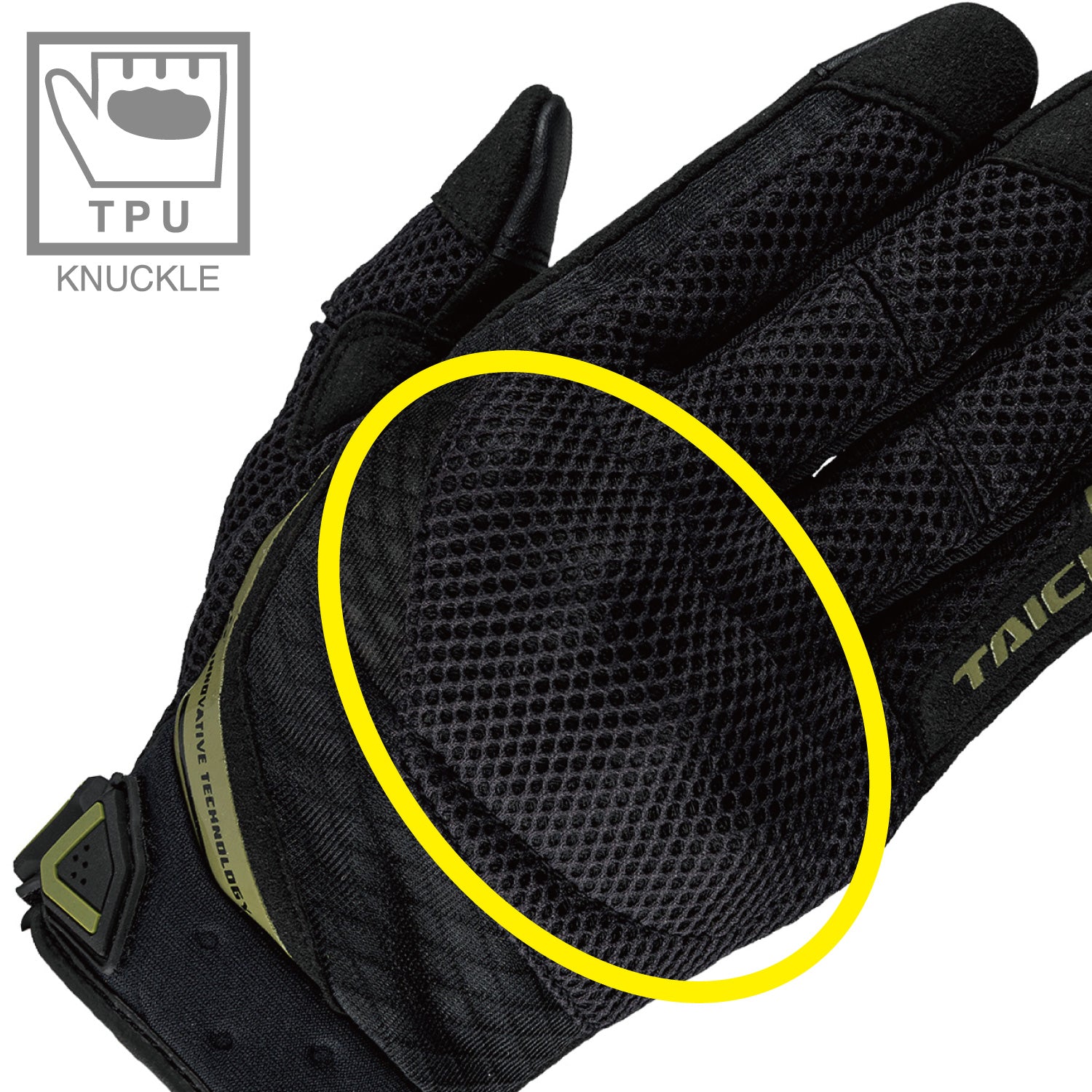 RS Taichi Rubber knuckle Gloves - Black White