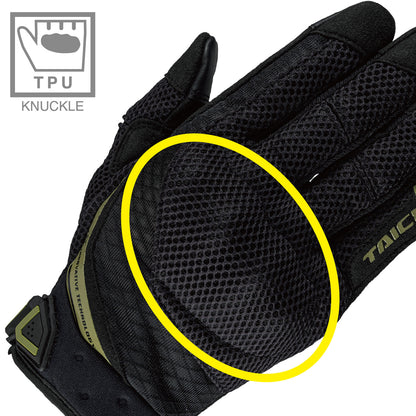 RS Taichi Rubber knuckle Gloves - Black White