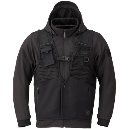 RS Taichi Overlap Mesh Parka Jacket - BlackBlack